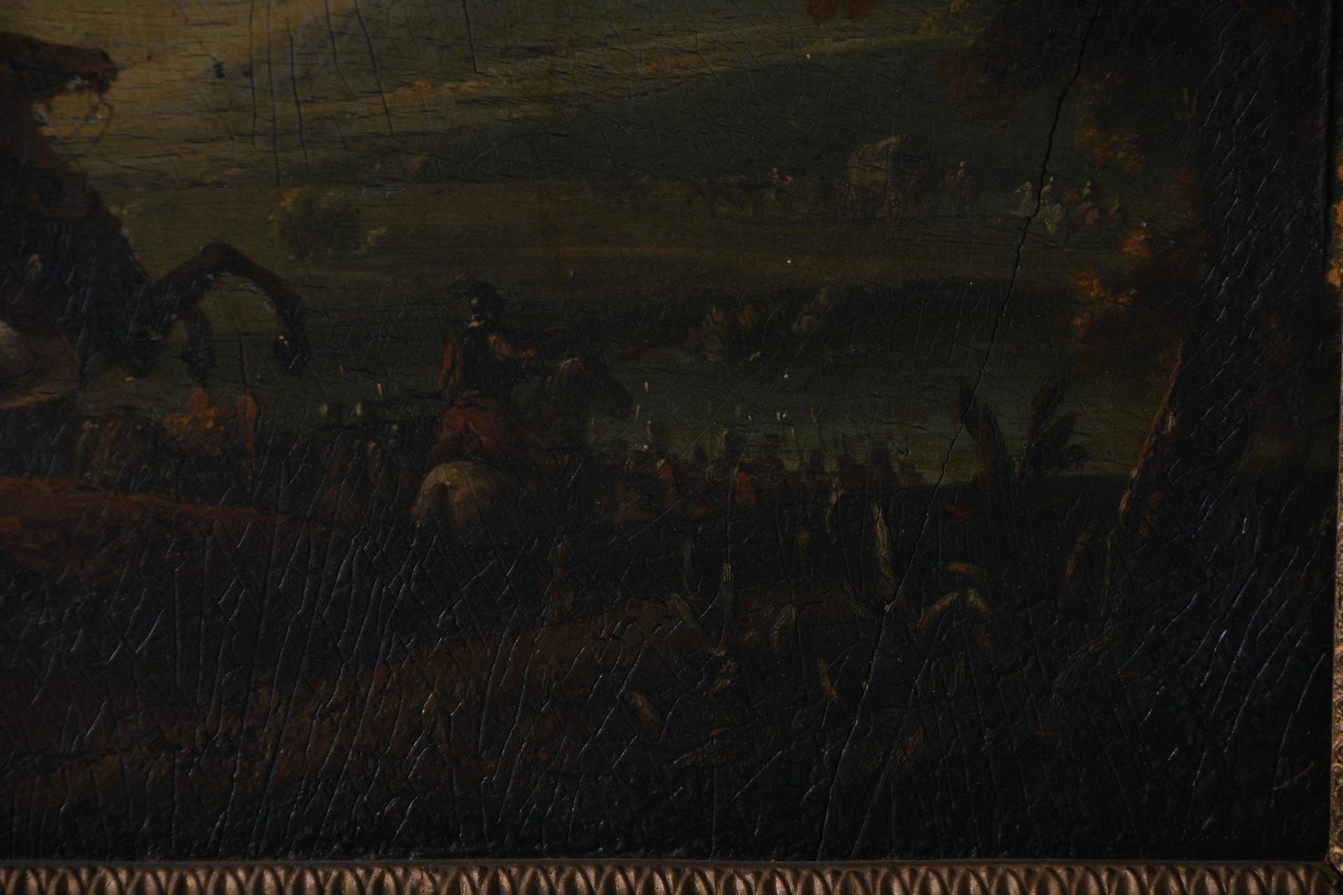 Artwork by Michel Duplessis, Convoi militaire traversant un fleuve, Made of Walnut panel