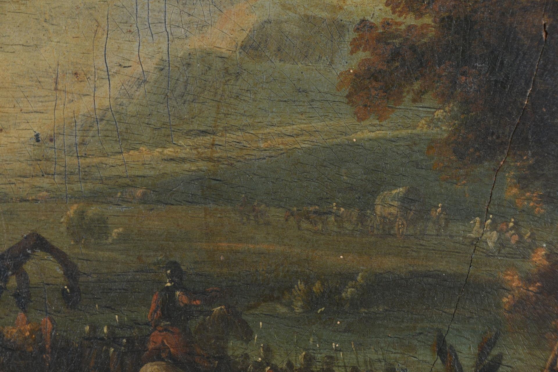 Artwork by Michel Duplessis, Convoi militaire traversant un fleuve, Made of Walnut panel