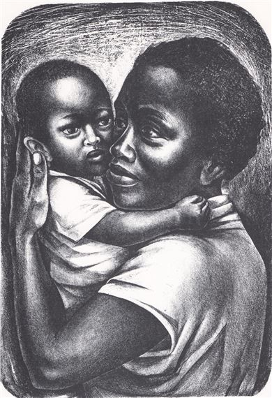 Mother And Child by Elizabeth Catlett, circa 1959
