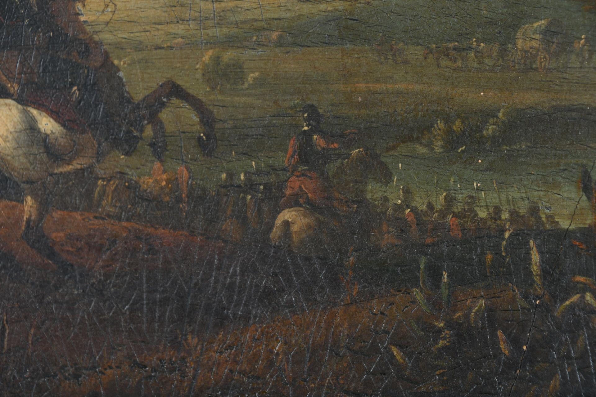 Artwork by Michel Duplessis, Convoi militaire traversant un fleuve, Made of Walnut panel