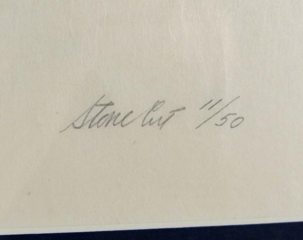 Artwork by Eleeshushe Parr, End of the Hunt, Made of stonecut print in colours