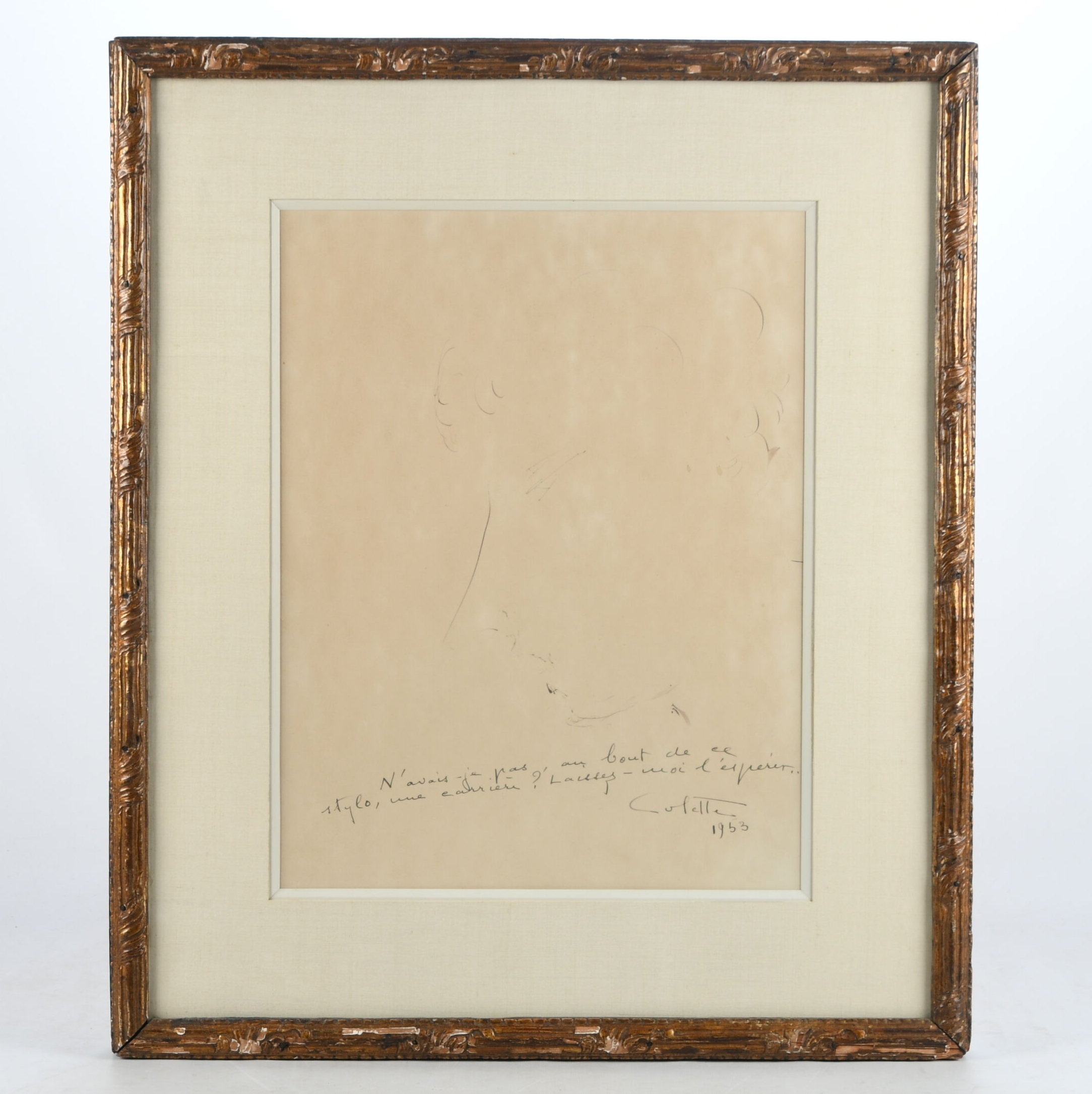 Sidonie Gabrielle Colette | Autoportrait avec annotation et signature ...
