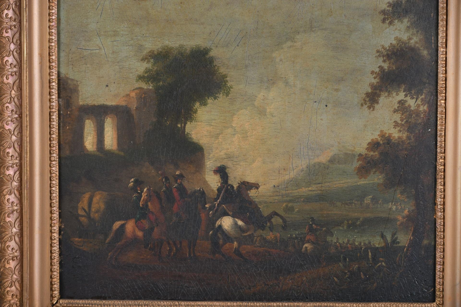 Artwork by Michel Duplessis, Convoi militaire traversant un fleuve, Made of Walnut panel