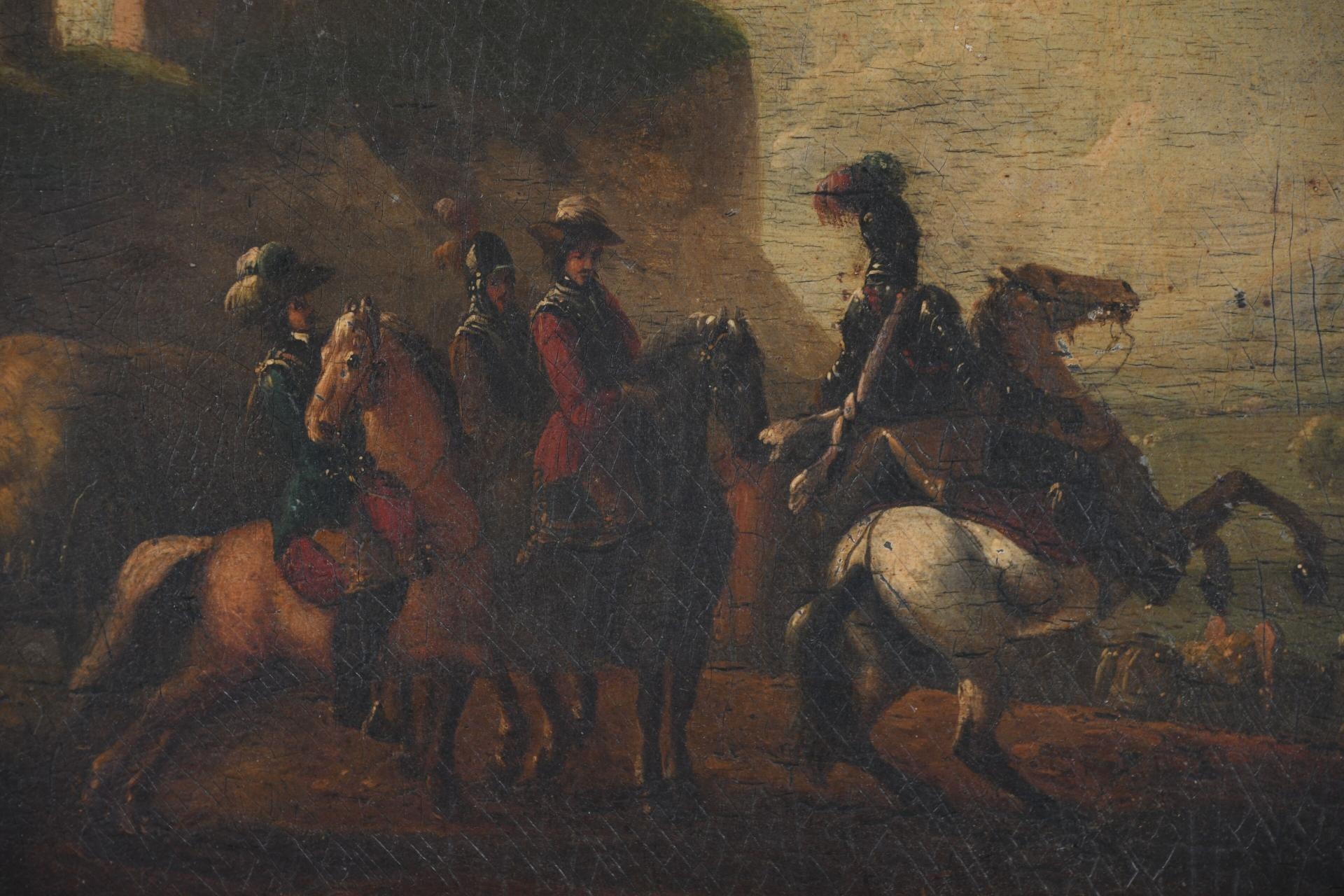 Artwork by Michel Duplessis, Convoi militaire traversant un fleuve, Made of Walnut panel