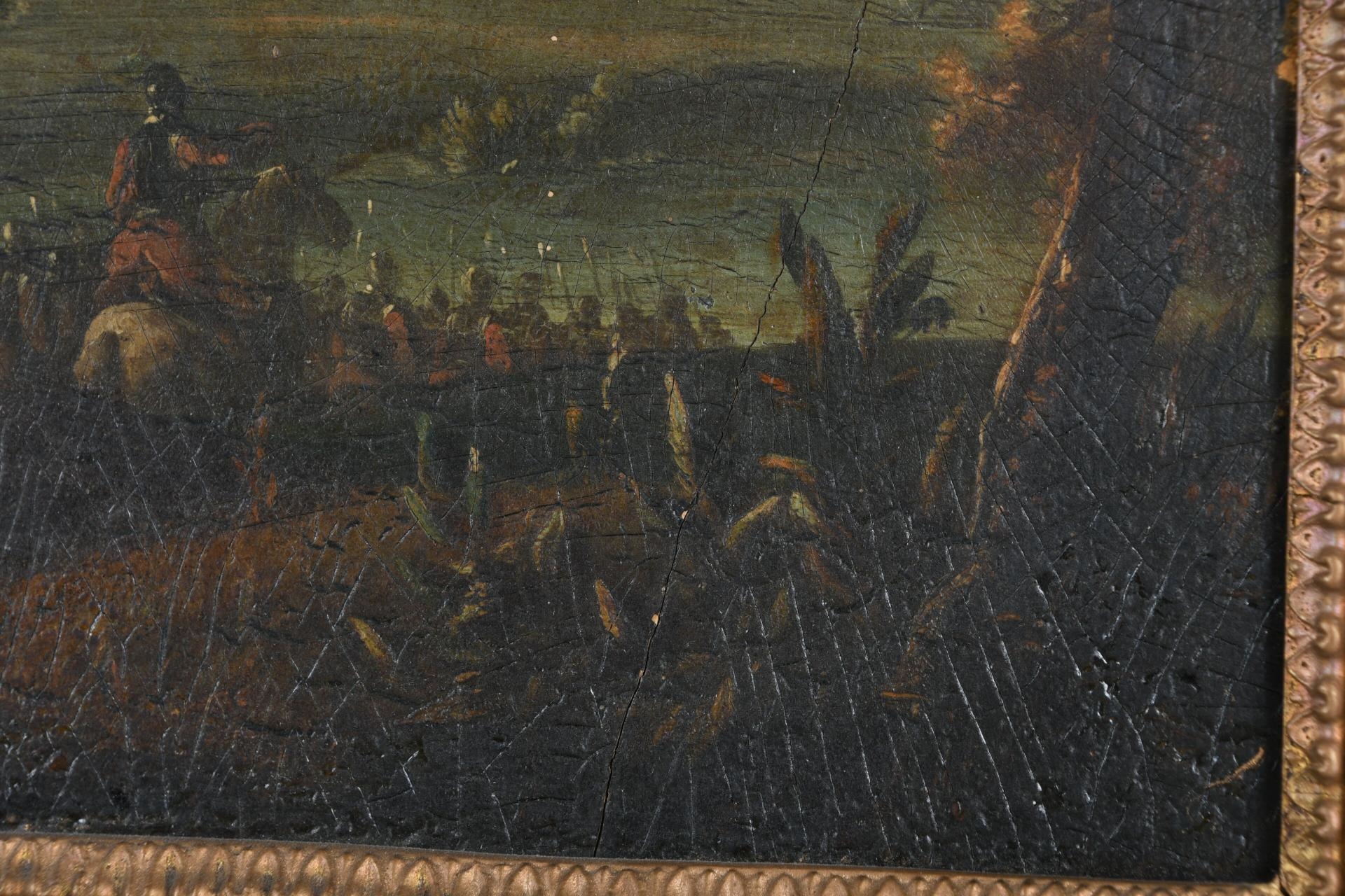 Artwork by Michel Duplessis, Convoi militaire traversant un fleuve, Made of Walnut panel