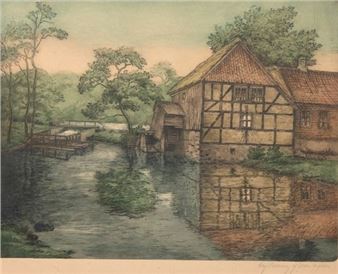 Bauernhof mit Wassermühle - Peder Möller
