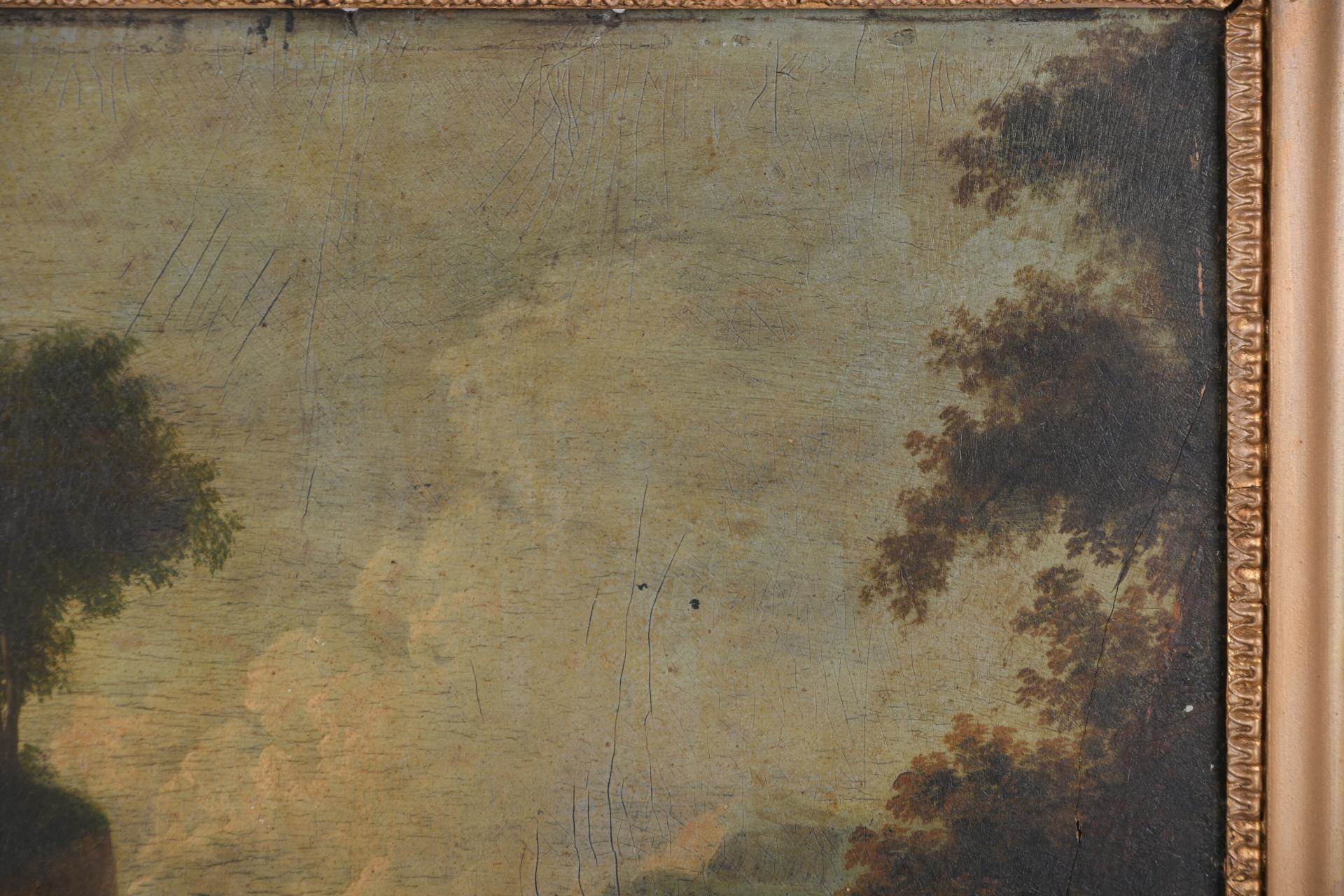 Artwork by Michel Duplessis, Convoi militaire traversant un fleuve, Made of Walnut panel