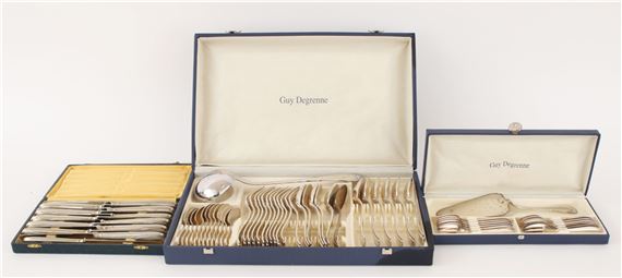 Coffret 12 Couteaux Et 12 Fourchettes à Poisson Guy Degrenne, Inox Argenté
