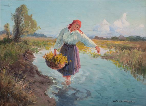 Dziewczyna z kaczeńcami by Wiktor Korecki