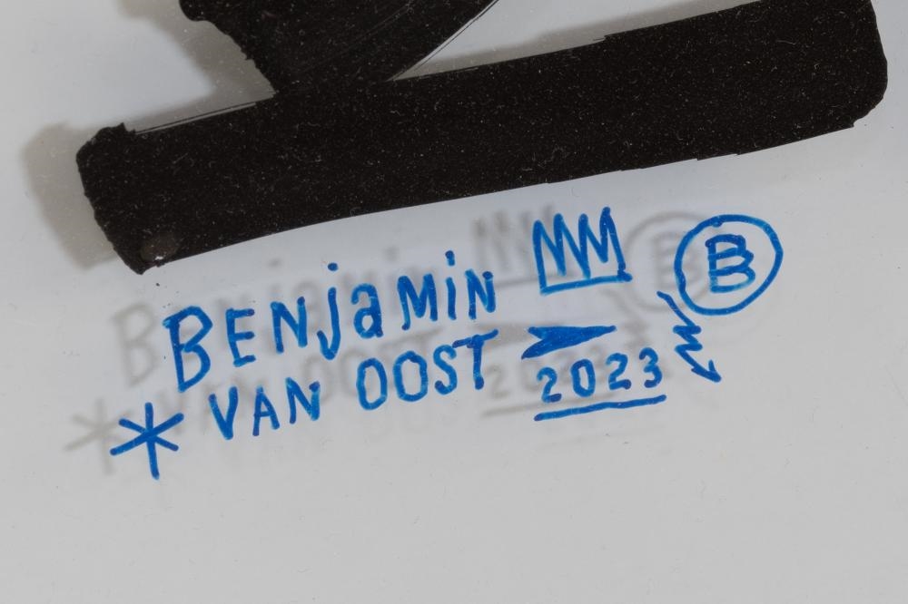 Artwork by Benjamin van Oost, behind glass painting Untitled, Made of glass painting