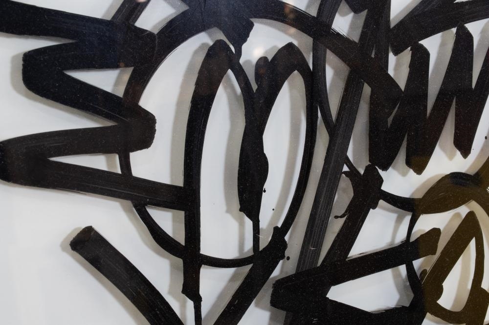 Artwork by Benjamin van Oost, behind glass painting Untitled, Made of glass painting