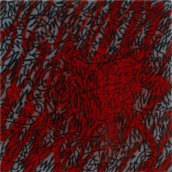 mixed media on glass tile in tray frame