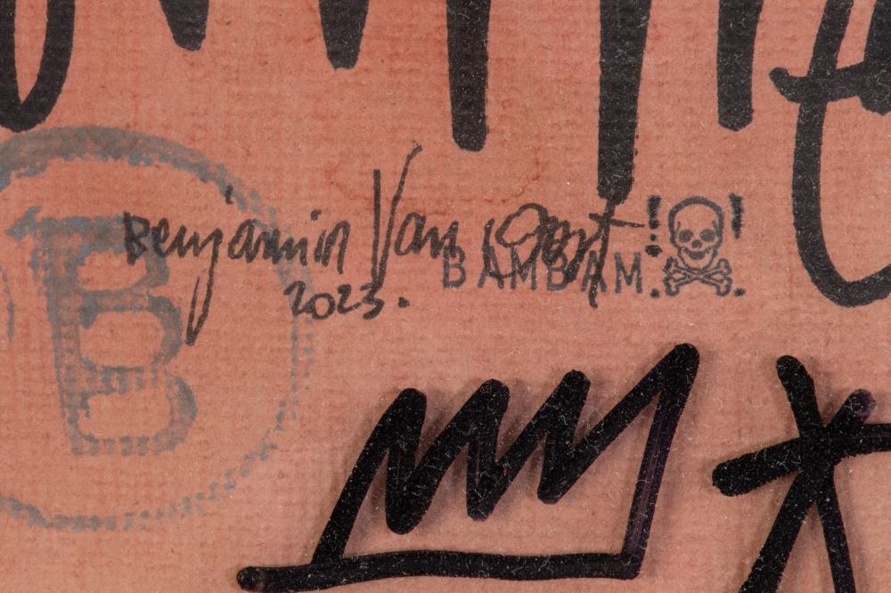 Artwork by Benjamin van Oost, mixed media on paper and on glass Untitled, Made of mixed media on paper