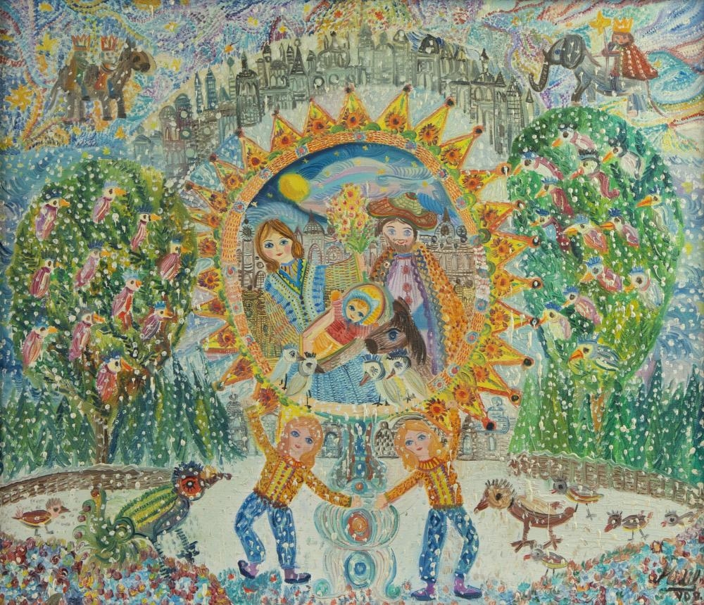 Artwork by Midil van den Driessche, Christmas In The Snow, Made of oil on canvas