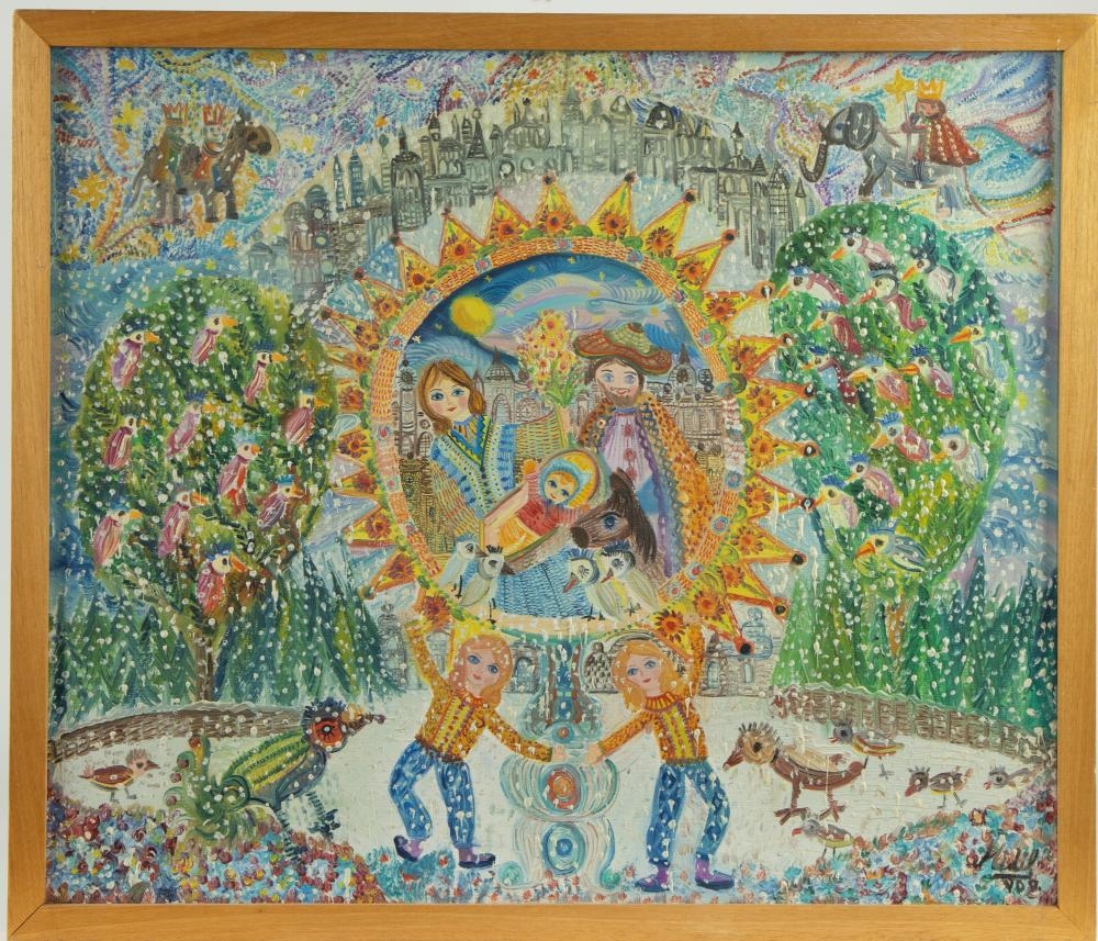 Artwork by Midil van den Driessche, Christmas In The Snow, Made of oil on canvas