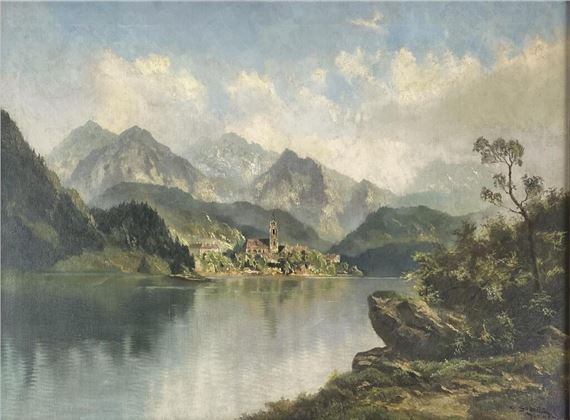 Georg Soller (German, 1906-1965) Oil Landscape - Georg Soller