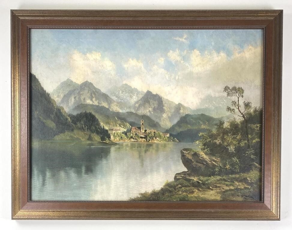 Artwork by Georg Soller, Georg Soller (German, 1906-1965) Oil Landscape, Made of Oil on canvas