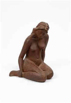 Cathy Judge (Contemporary) bronze sculpture of a seated female nude - Cathy Judge