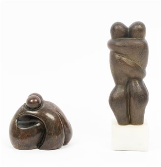 Cathy Judge (Contemporary) bronze 'Hugging Couple - Cathy Judge