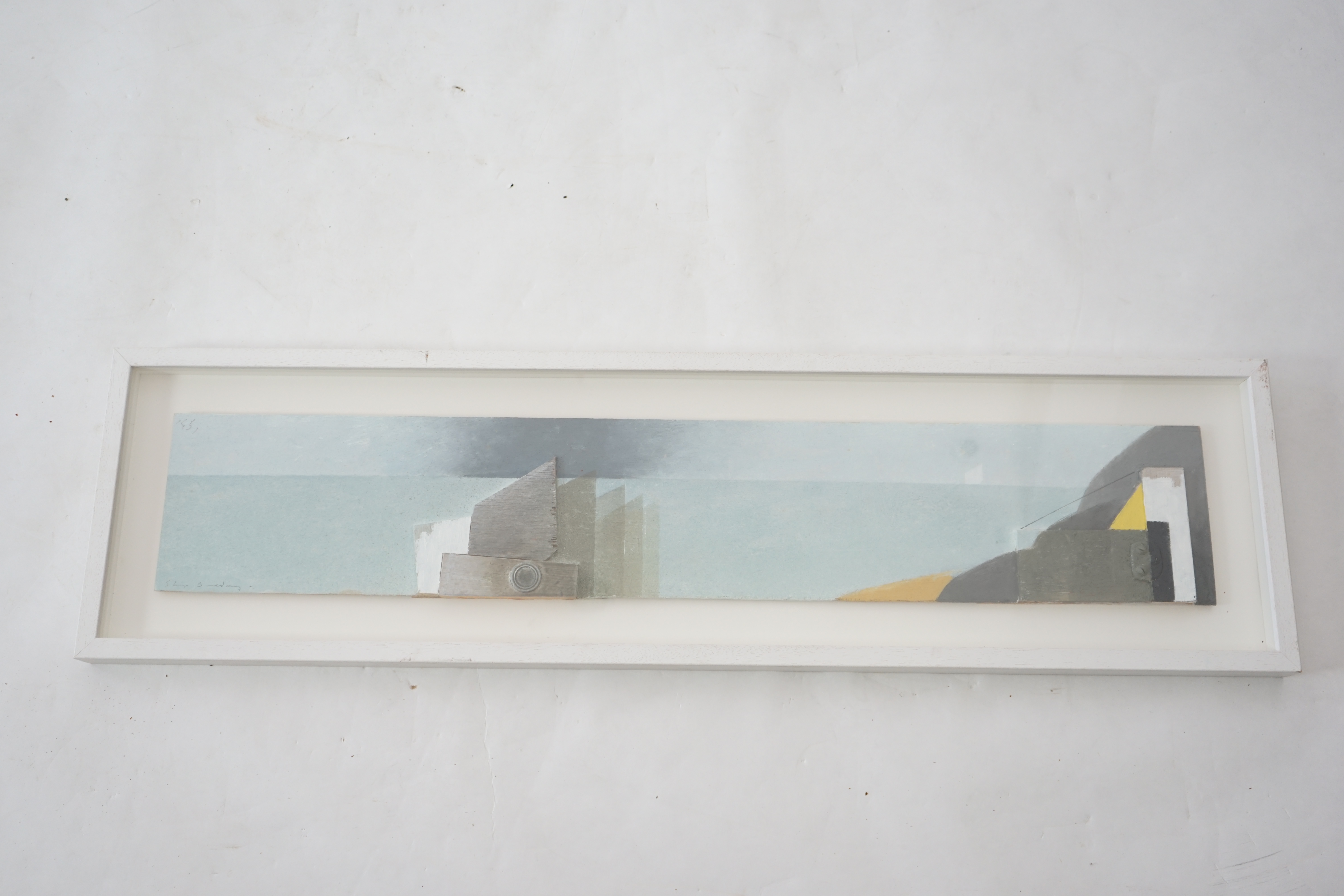 Artwork by Keith Purser, Ship Building, Made of mixed media on board