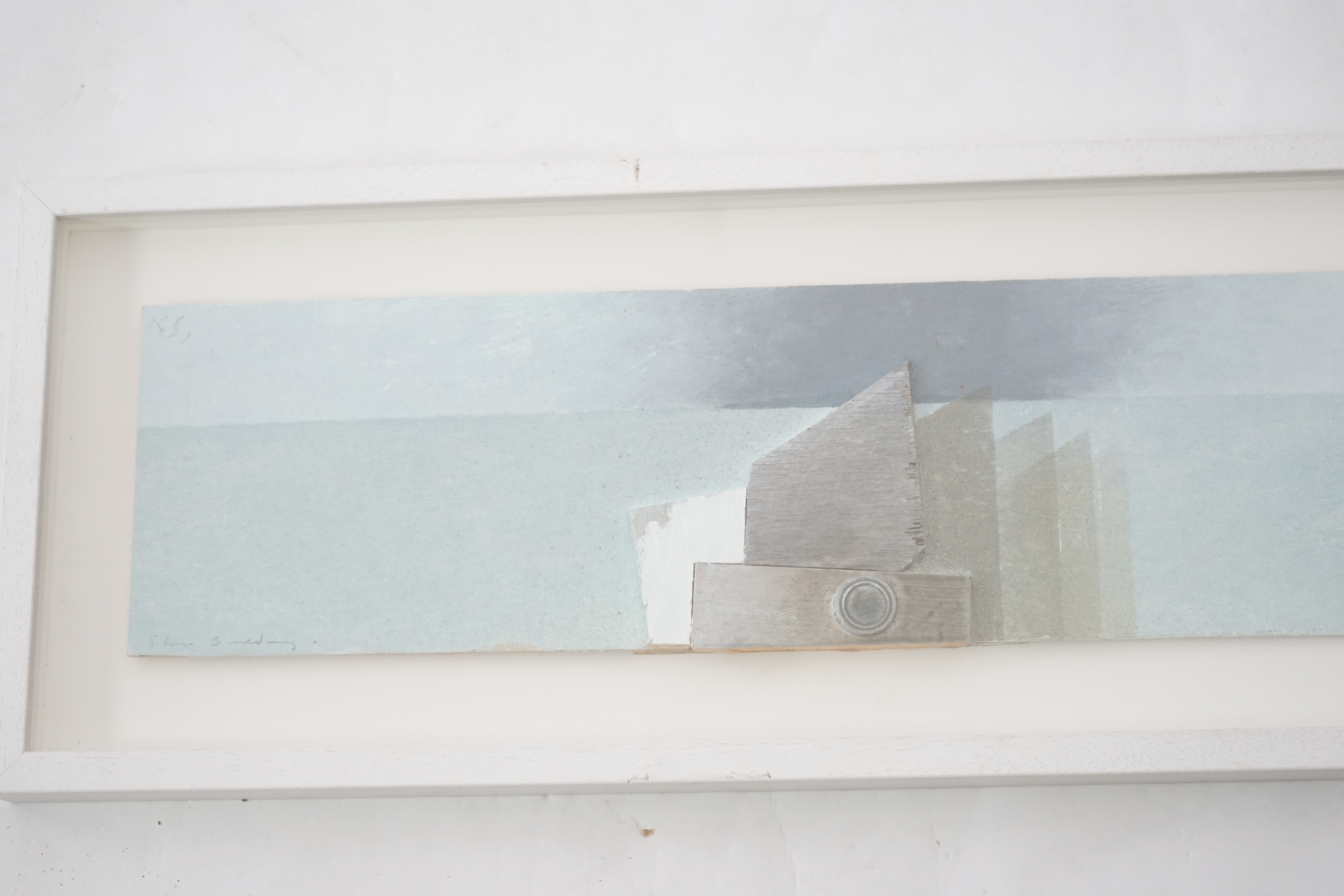 Artwork by Keith Purser, Ship Building, Made of mixed media on board