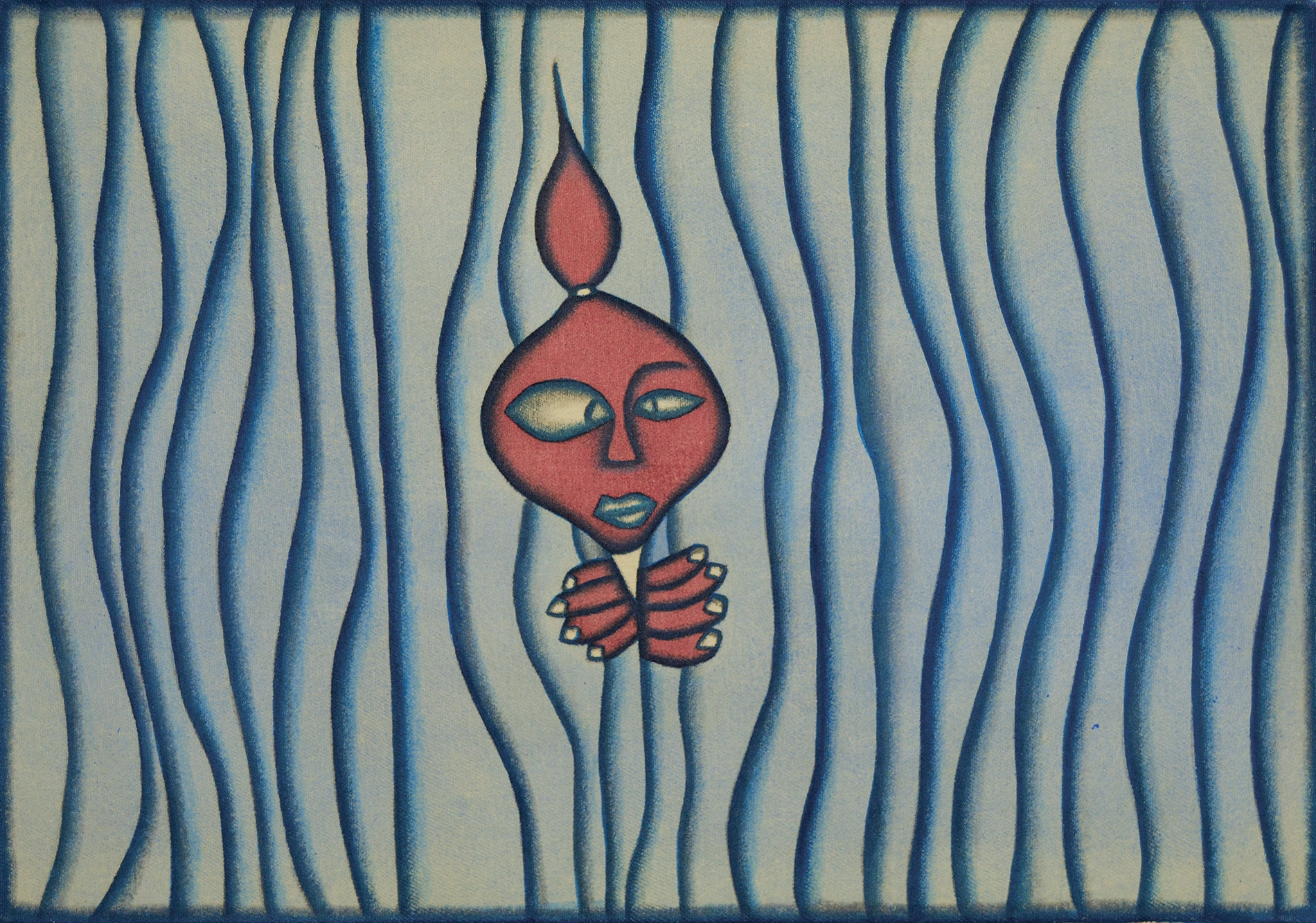 Artwork by Gusti Ayu Kadek Murniasih, Mengintip (Peeping, Made of acrylic on canvas