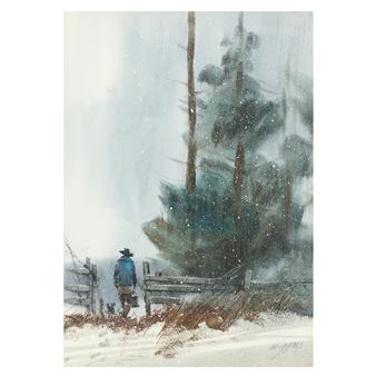 Untitled (Man in Snow - Edward C. Gifford
