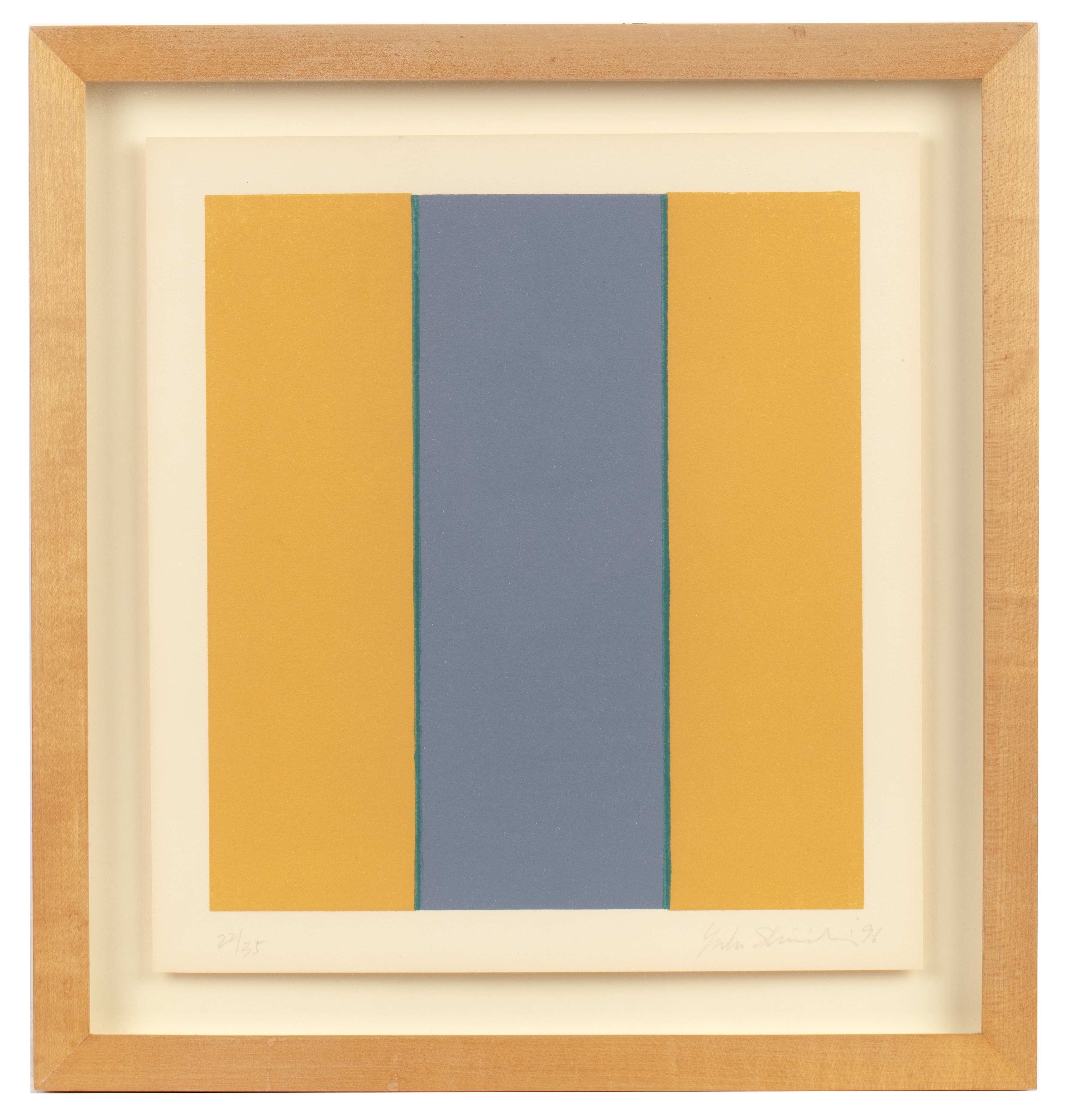 Artwork by Yuko Shiraishi, Yellow and Blue Verticals, Made of lithograph