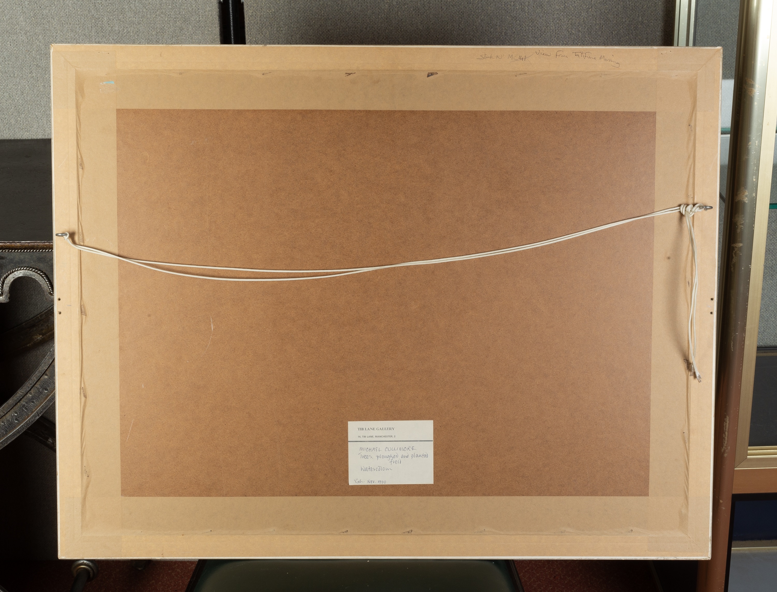 Artwork by Michael Cullimore, Trees, Ploughed and Planted Field, 1987, Made of watercolour