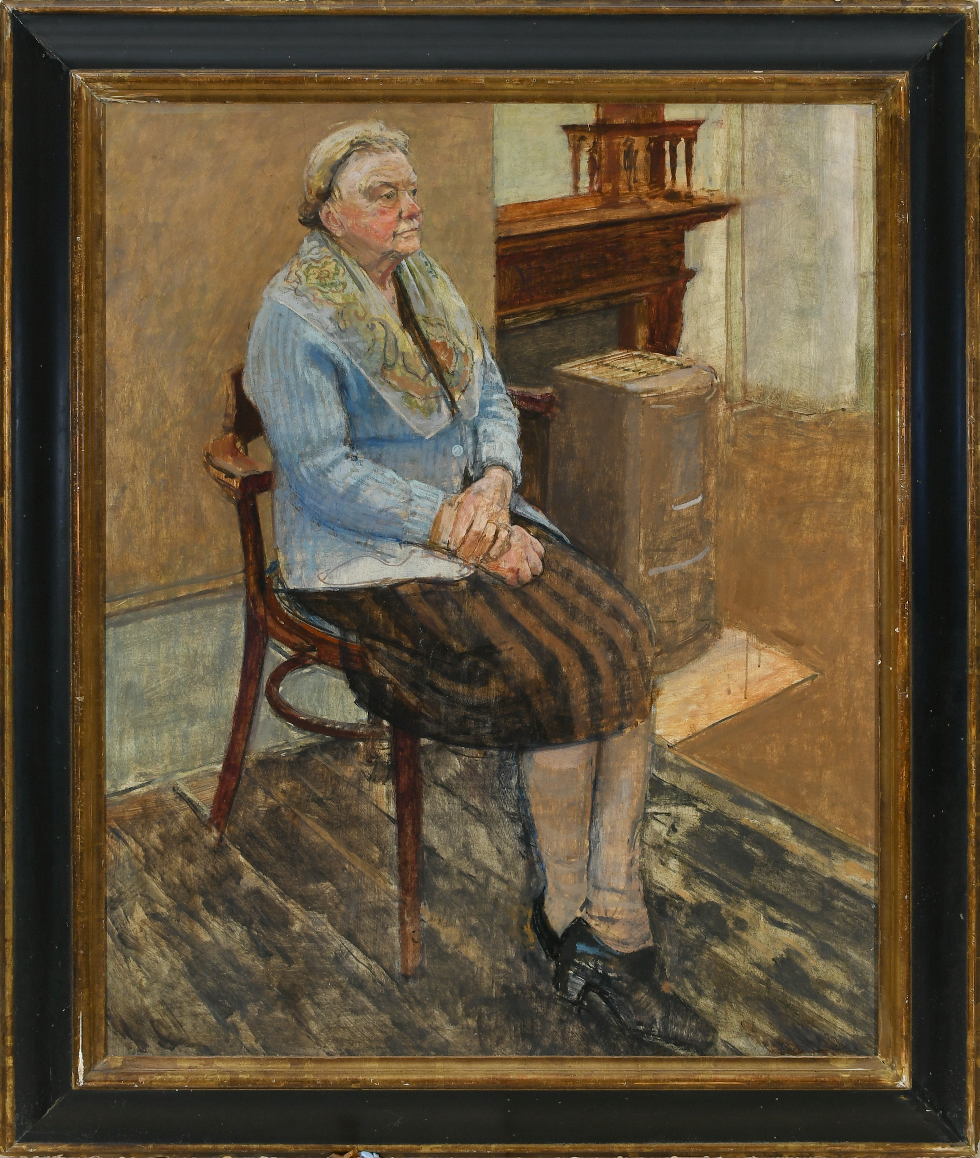 Patrick George | Portrait of a lady seated in an interior | MutualArt