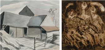 Farm buildings; Italian Puppets - Cecil Keeling