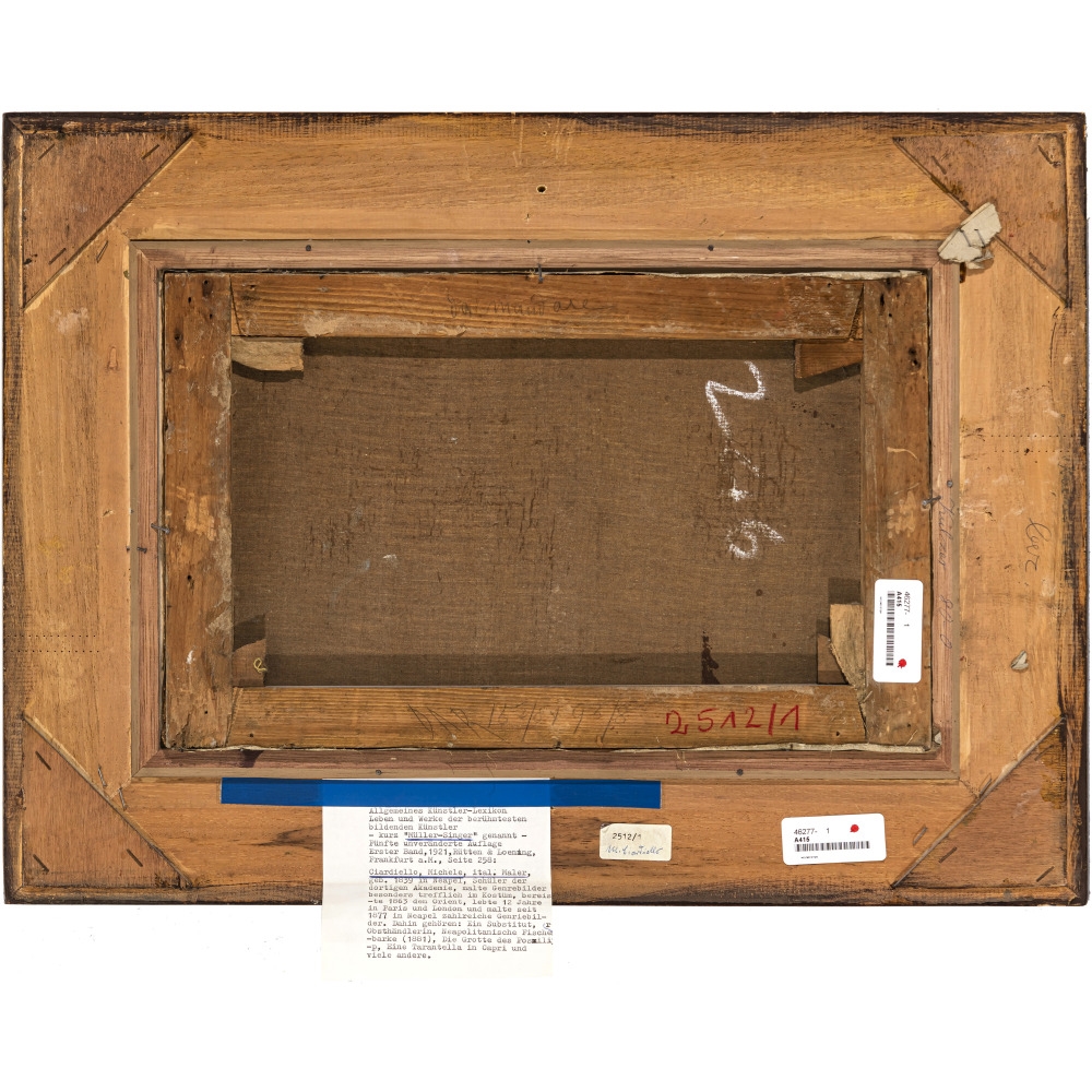 Artwork by Michele Ciardiello, Young woman in a pergola in front of an Italian coastal landscape, Made of Oil auf canvas