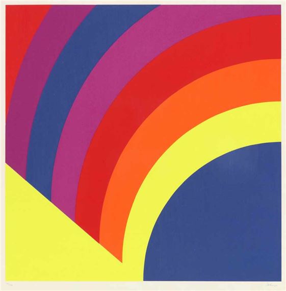 Günter Dohr1936 Münster - 2015 Krefeld - Geometrische Komposition - Farbserigrafie/Papier. 15/100 by Günter Dohr, (19)69