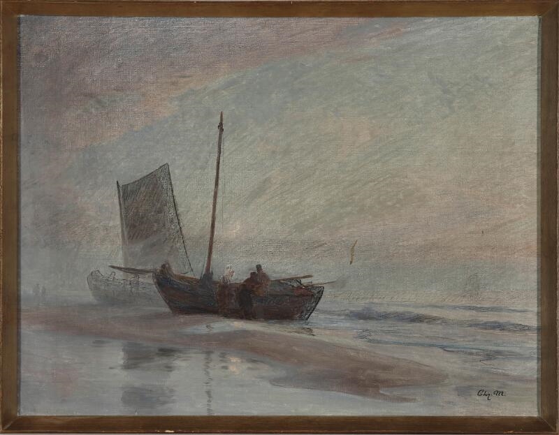 Christian Mølsted | A study of sailingships on a beach | MutualArt