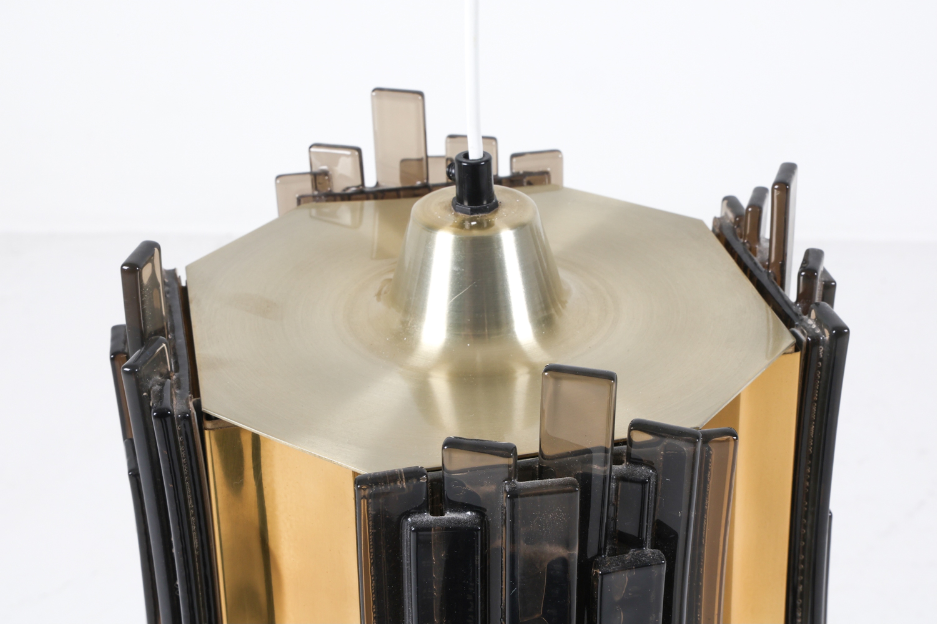 Artwork by Claus Bolby, Pendant light, Made of Brass and Bubbled acrylic