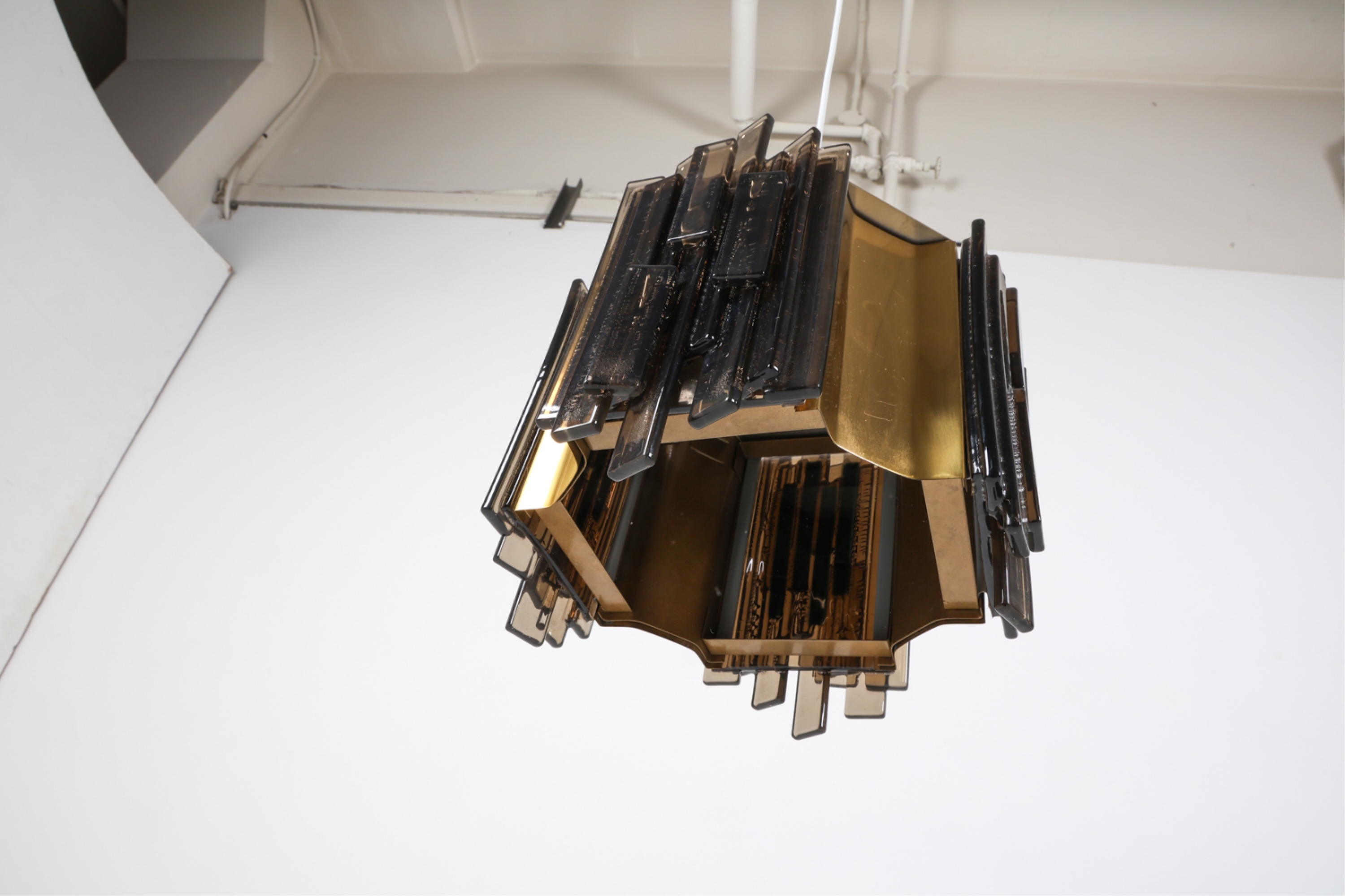 Artwork by Claus Bolby, Pendant light, Made of Brass and Bubbled acrylic