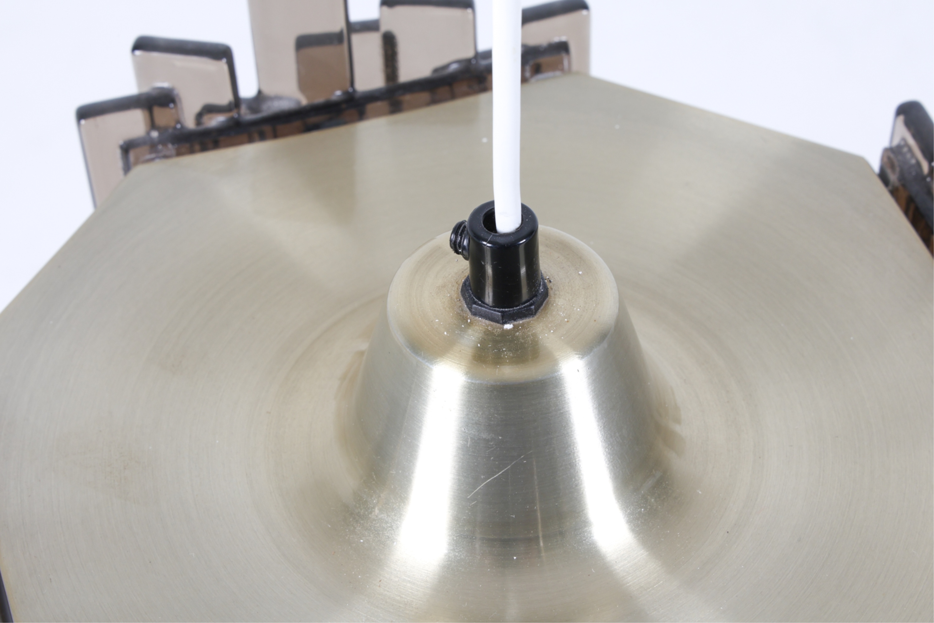 Artwork by Claus Bolby, Pendant light, Made of Brass and Bubbled acrylic