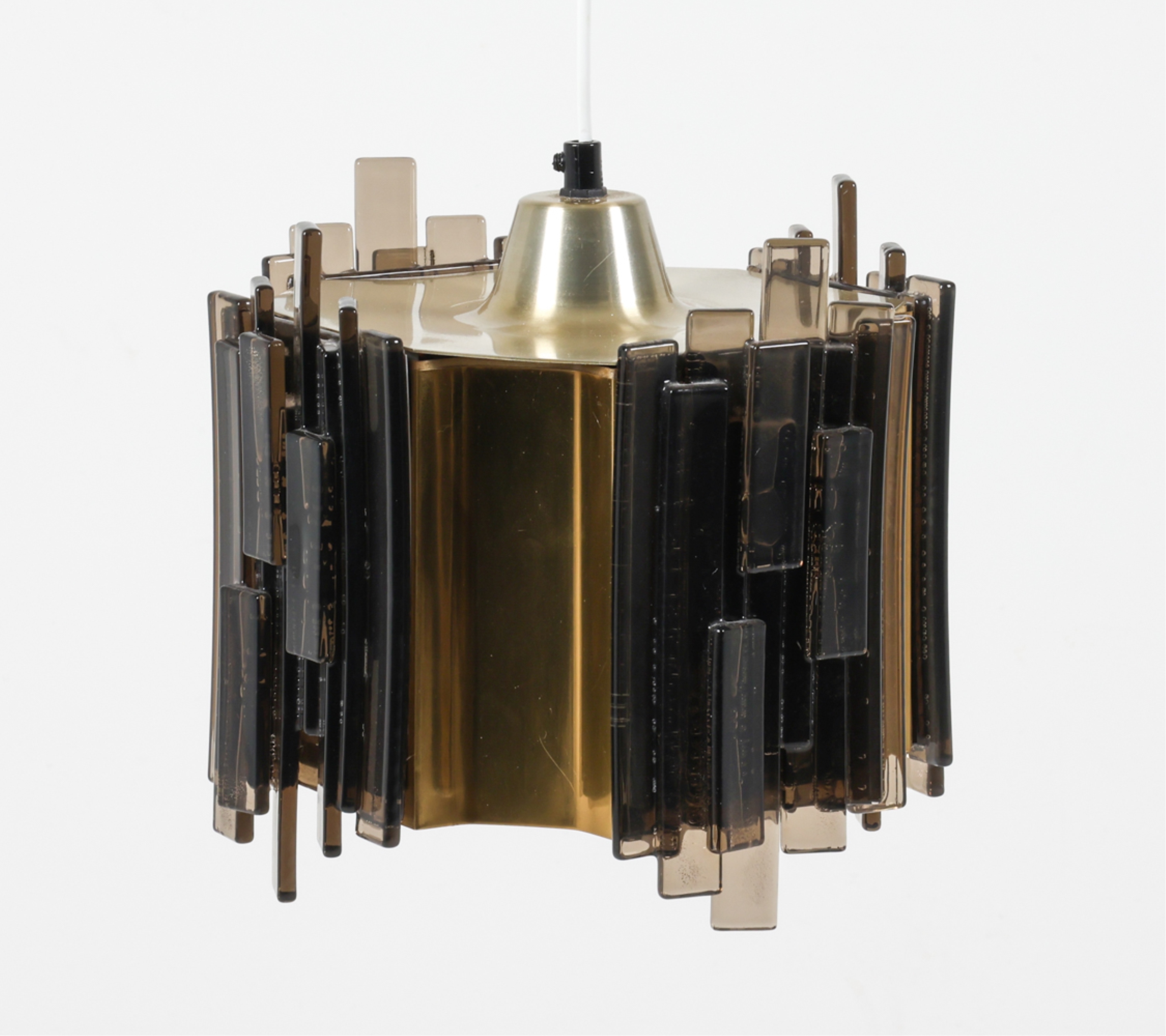 Artwork by Claus Bolby, Pendant light, Made of Brass and Bubbled acrylic