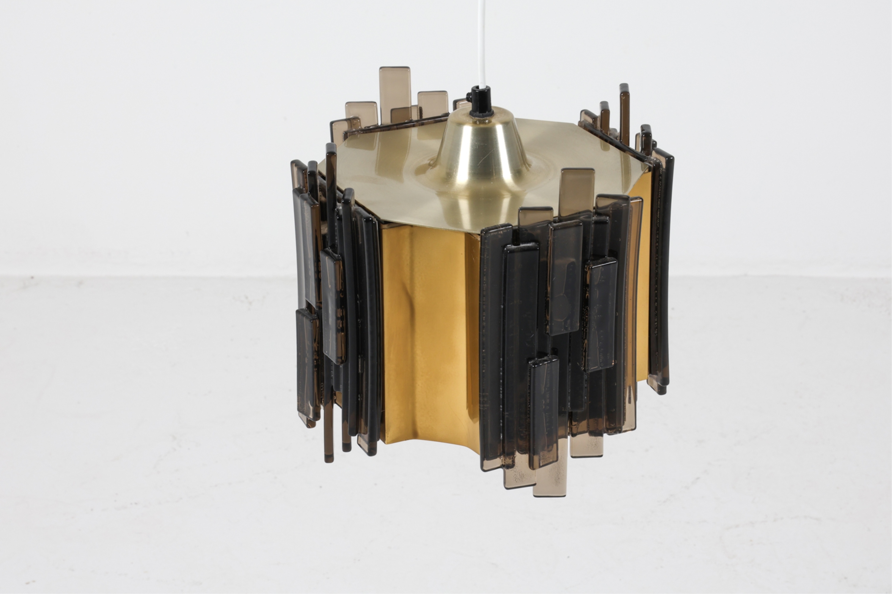 Artwork by Claus Bolby, Pendant light, Made of Brass and Bubbled acrylic