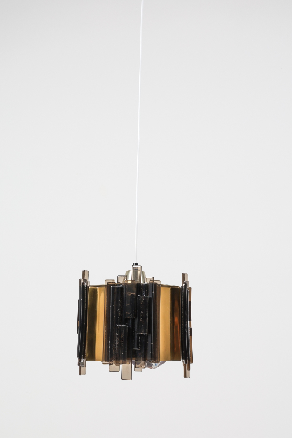 Artwork by Claus Bolby, Pendant light, Made of Brass and Bubbled acrylic
