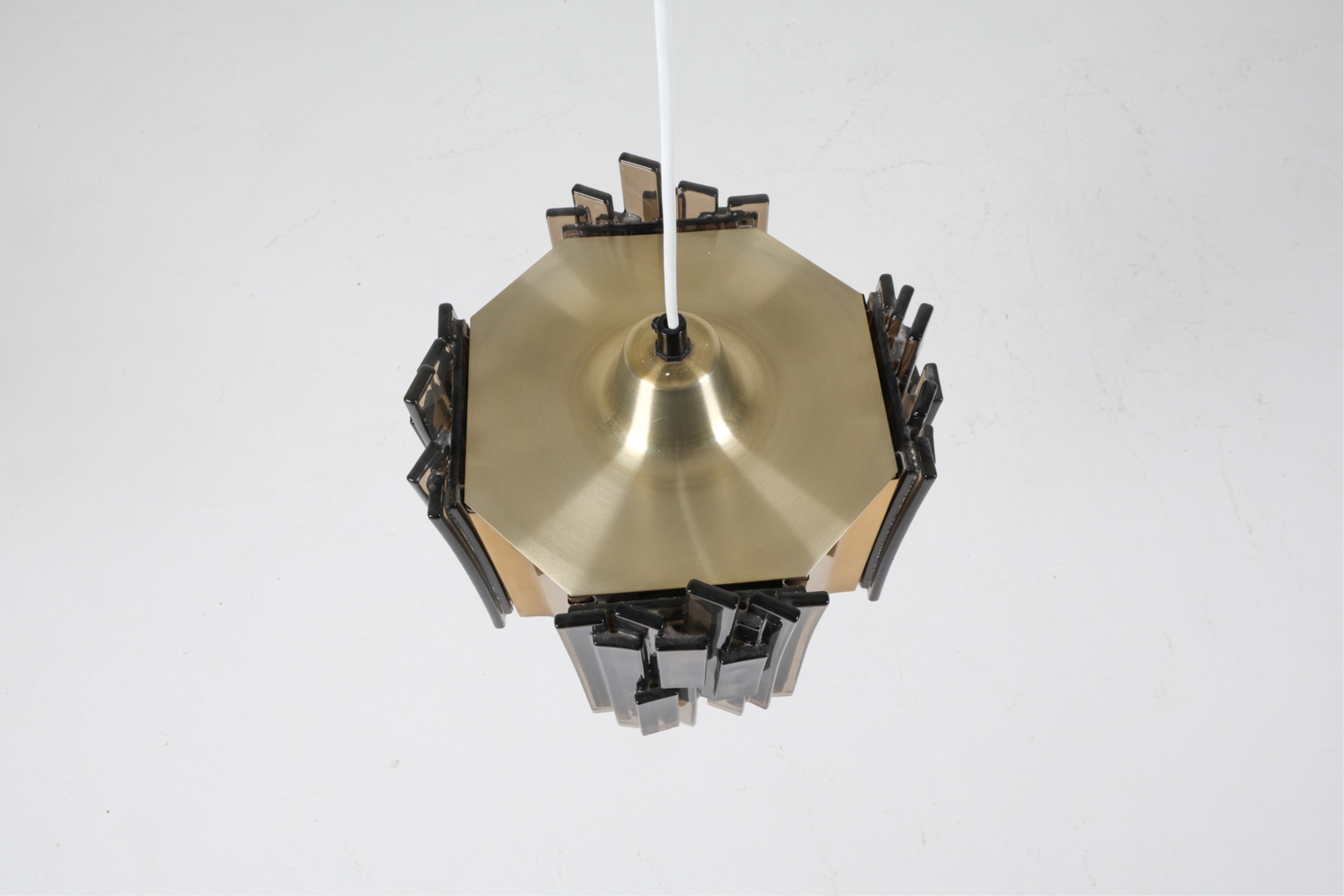 Artwork by Claus Bolby, Pendant light, Made of Brass and Bubbled acrylic