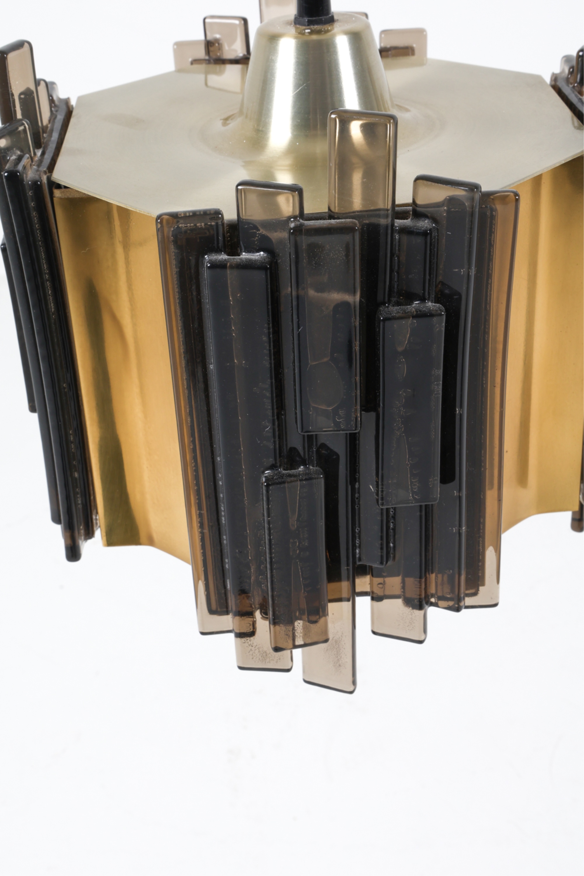 Artwork by Claus Bolby, Pendant light, Made of Brass and Bubbled acrylic