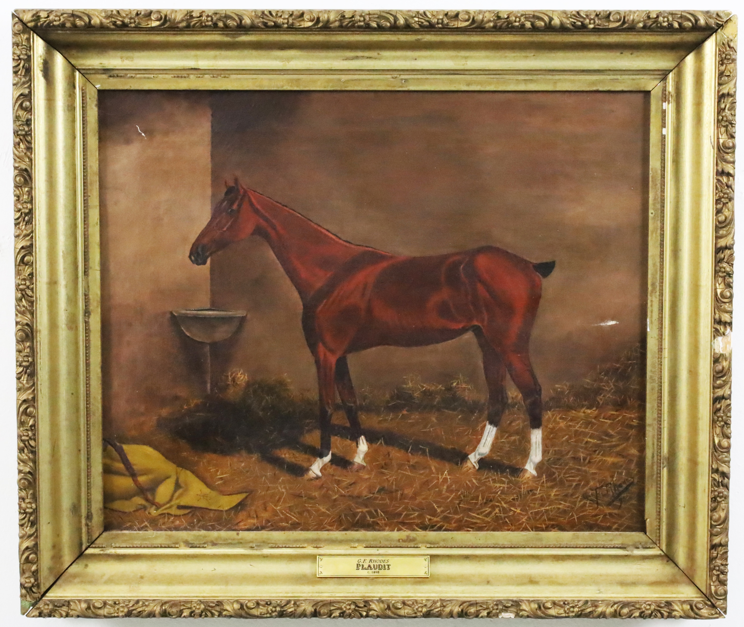 George F. Rhodes | Oil on canvas painting of the stallion Plaudit, 1898 ...