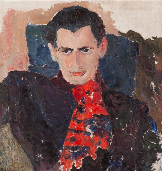 PORTRÉT MIKULÁŠA HUBU by Lea Mrázová, 1940