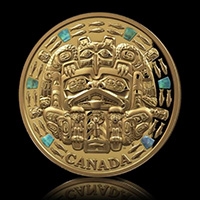 Artwork by James Hart, The Dance Screen (The Scream Too, Made of 10-kilogram 99.99% pure Canadian gold coin with responsibly sourced New Zealand abalone inlays