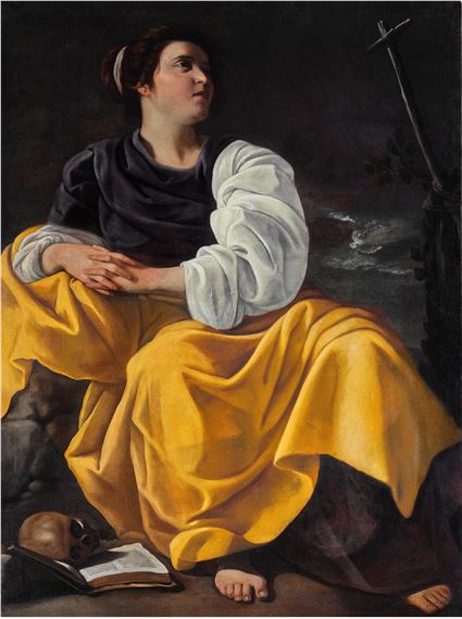 Mary Magdalen in meditation by Artemisia Gentileschi