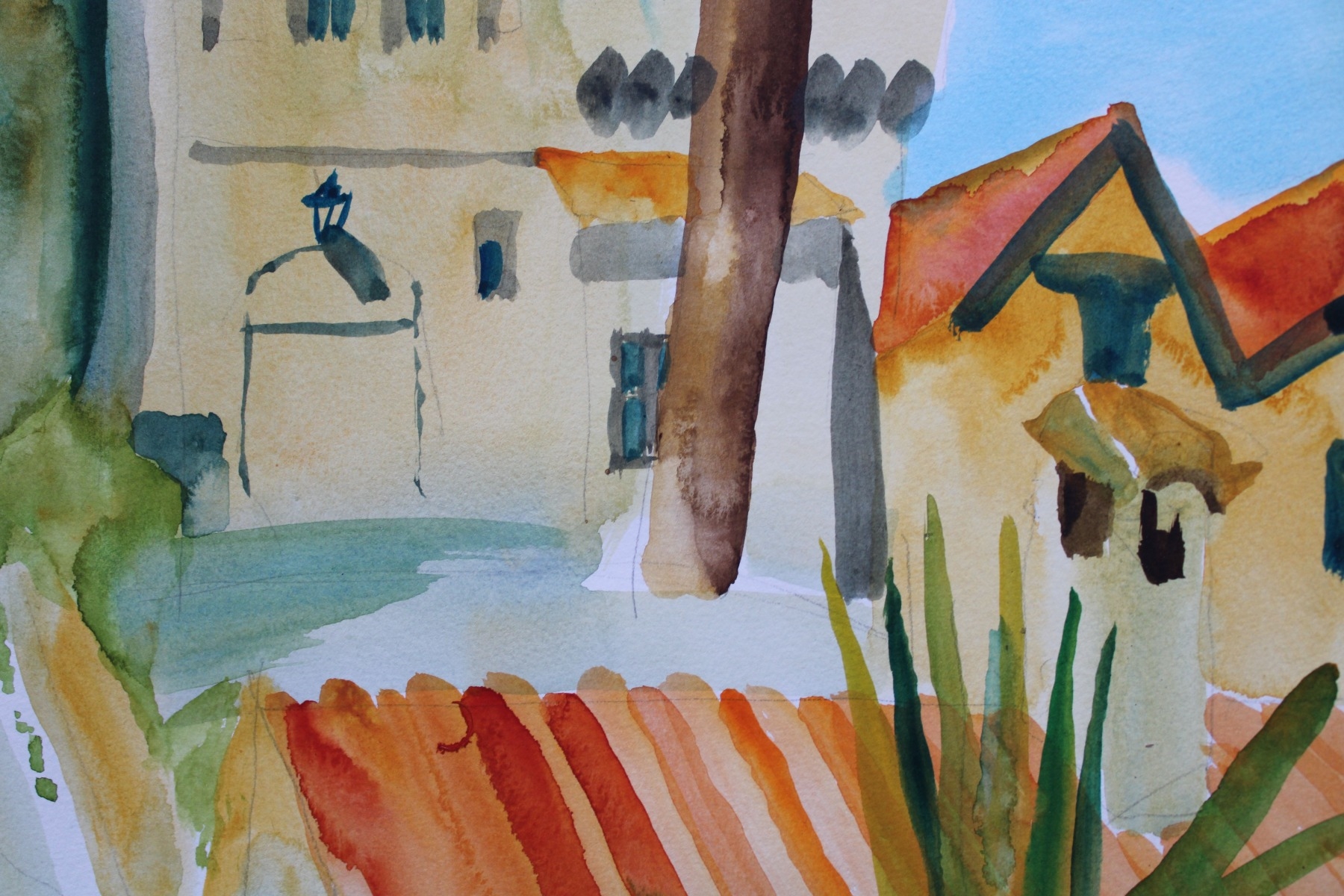 Artwork by Anatoly Borodkin, On the way to Cannes, Made of paper, watercolor