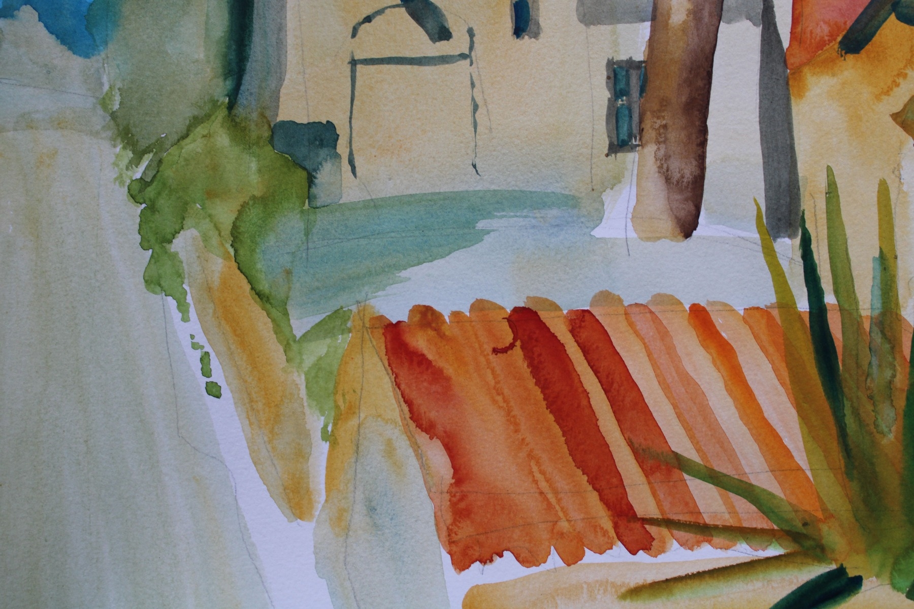 Artwork by Anatoly Borodkin, On the way to Cannes, Made of paper, watercolor