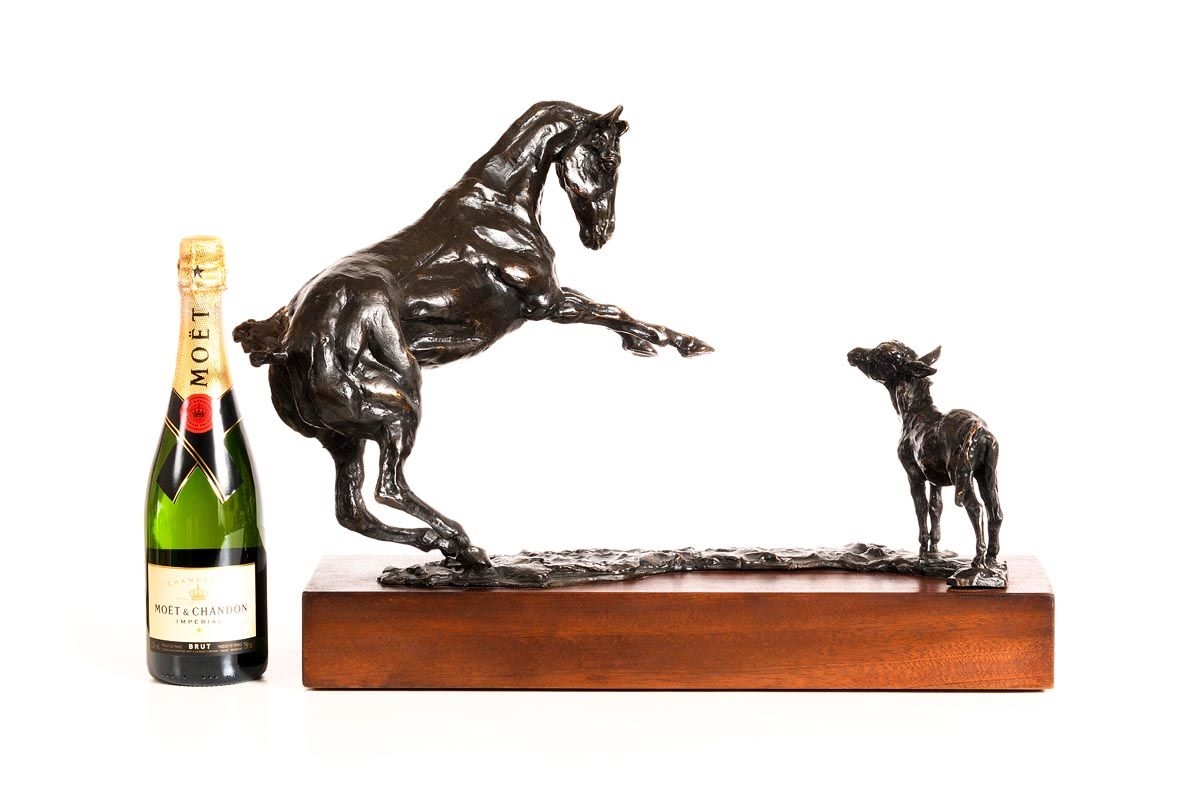 Artwork by Siobhan Bulfin, Friends, Made of bronze on a wooden base - number 4 from an edition of 9