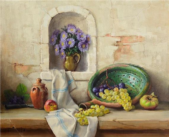 Fruit, Earthenware and Flowers in a Recess